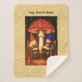 Cobertor Sherpa Amanita Mushroom e Gnomos