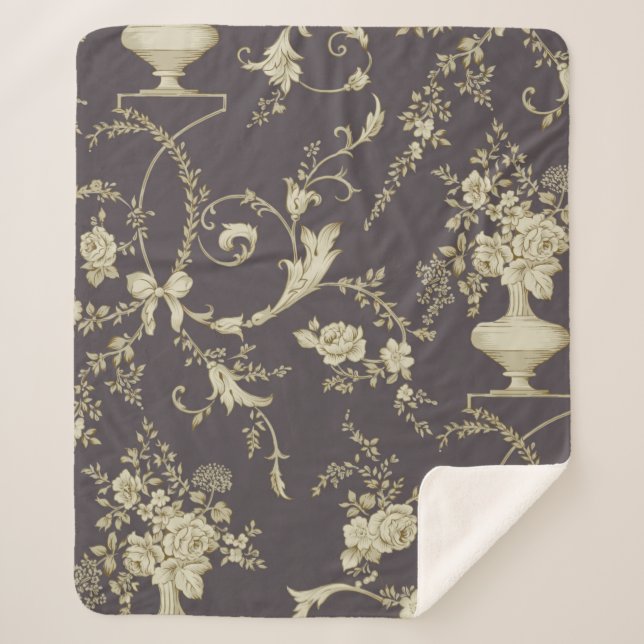 Cobertor Sherpa Amante de flores multi-motif ornamento Sintomas (Frente)