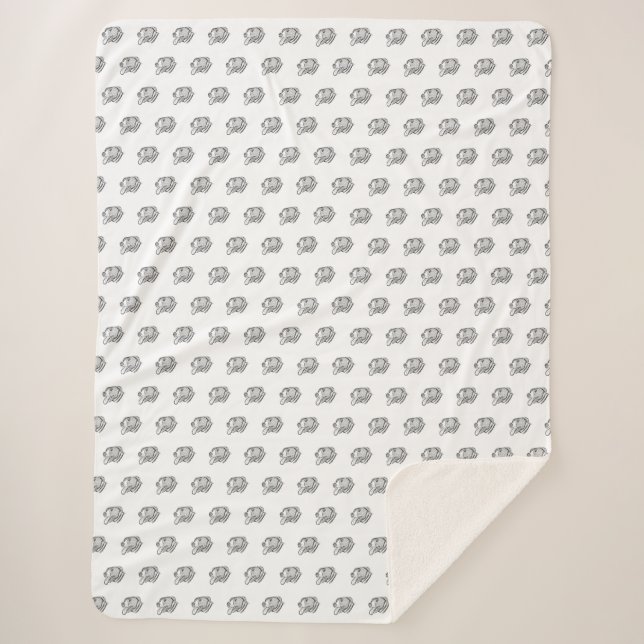 Cobertor Sherpa amante de os animais de foto-cão desenhado pela mã (Frente)