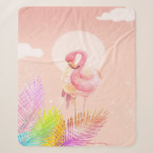 Cobertor Sherpa Amantes Flamingo Pássaro Flamingo Bonito Com Fol