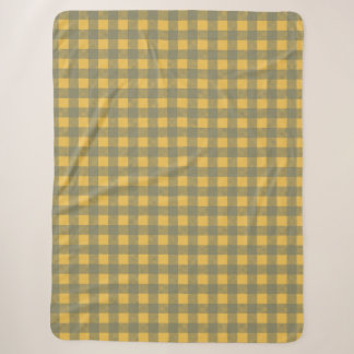 Cobertor Sherpa Amarelo Ensolarado Padrão Xadrez Plaid Búfalo