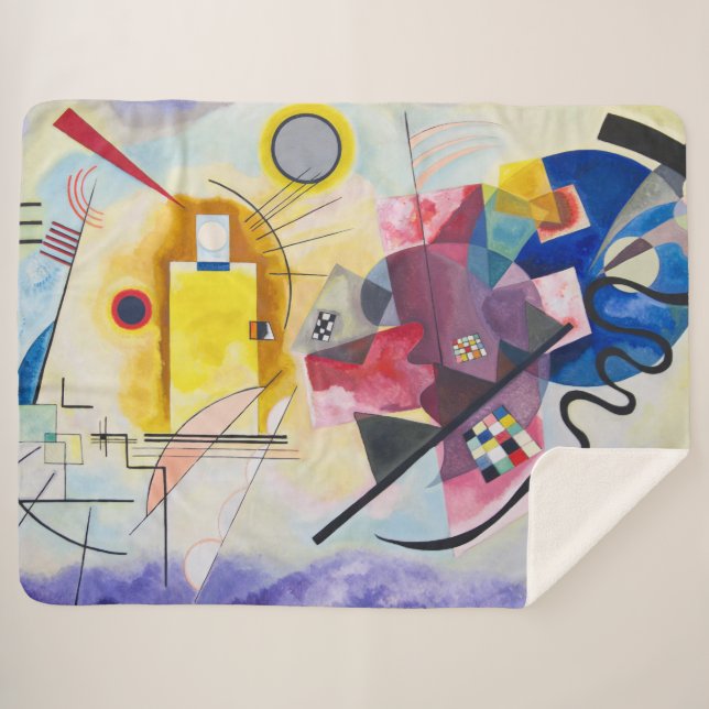 Cobertor Sherpa Amarelo-vermelho-azul | Kandinsky | (Frente (Horizontal))