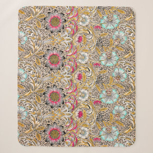 Cobertor Sherpa Amarelo vintage rosa Corncockle de William Morris