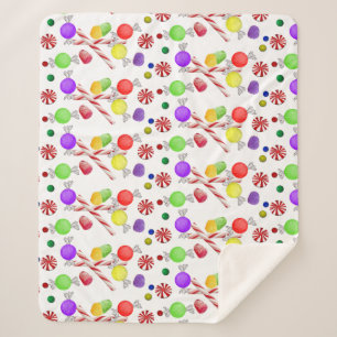 Cobertor Sherpa Ameixas de Açúcar Natal Sherpa Blanket