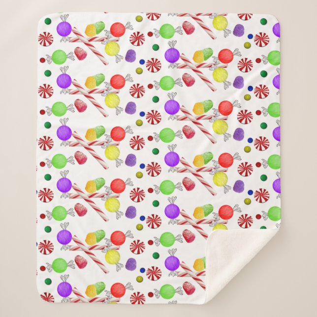 Cobertor Sherpa Ameixas de Açúcar Natal Sherpa Blanket (Frente)