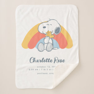 Cobertor Sherpa Amendoins   Arco-Íris de Snoopy & Woodstock