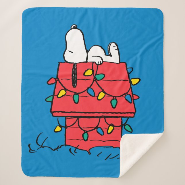Cobertor Sherpa Amendoins | Cachorro de Snoopy com Luzes (Frente)