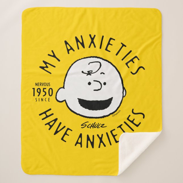 Cobertor Sherpa Amendoins | Charlie Brown Nervous Desde 1950 (Frente)