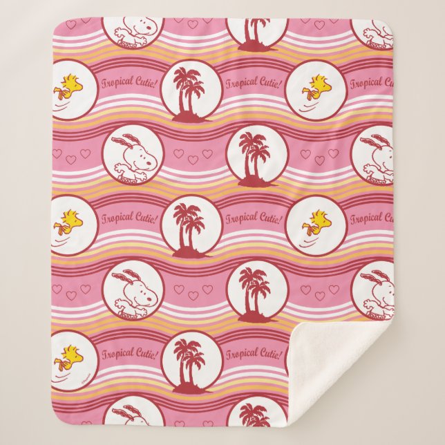 Cobertor Sherpa Amendoins | Circuito Tropical de Snoopy & Woodstoc (Frente)