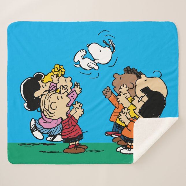 Cobertor Sherpa Amendoins | Divertimento entre amigos (Frente (Horizontal))