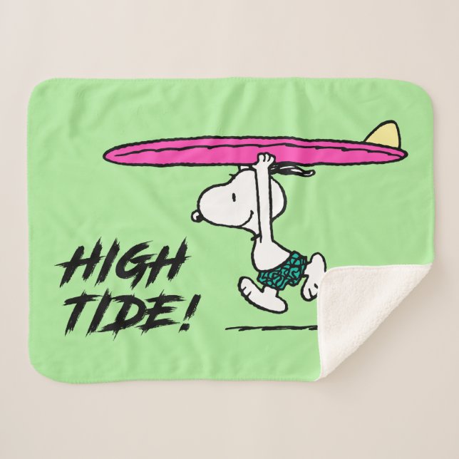 Cobertor Sherpa Amendoins | Esnoopia a correr para o Surf (Frente (Horizontal))