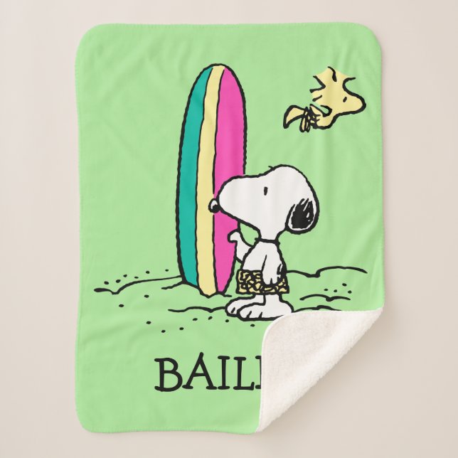 Cobertor Sherpa Amendoins | Esnoopia e Woodstock alto (Frente)