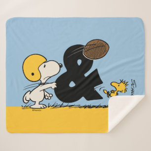Cobertor Sherpa Amendoins   Futebol Snoopy & Woodstock