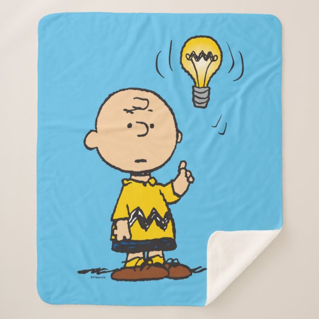 Cobertor Sherpa Amendoins | Ideia da lâmpada de Charlie Brown (Frente)