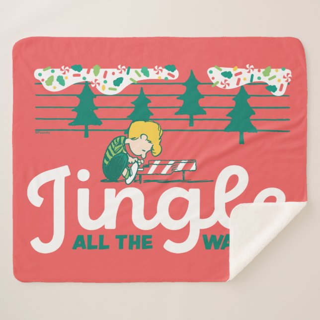 Cobertor Sherpa Amendoins | Jingle All Way (Frente (Horizontal))