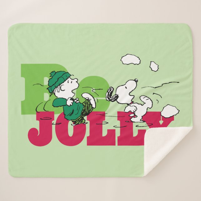 Cobertor Sherpa Amendoins | Linus & Snoopy Be Jolly (Frente (Horizontal))