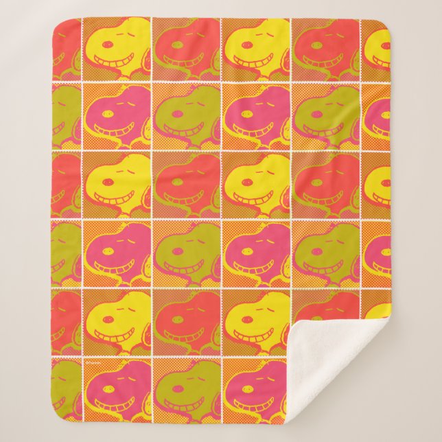 Cobertor Sherpa Amendoins | Padrão de Arte Pop de Esnoopia (Frente)