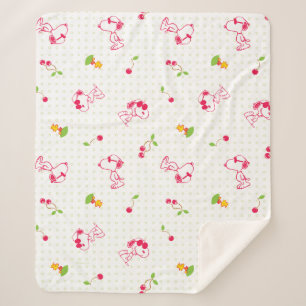 Cobertor Sherpa Amendoins   Padrão De Cereja De Snoopy & Woodstock