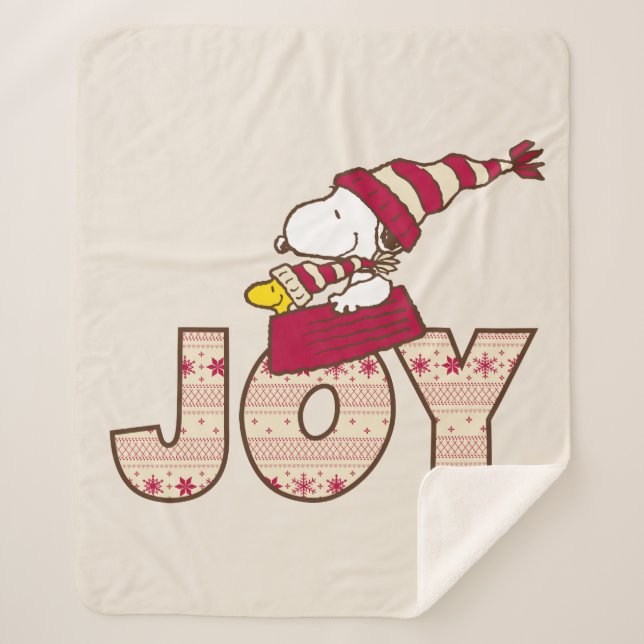 Cobertor Sherpa Amendoins | Passeio De Snoopy & Woodstock Joy (Frente)