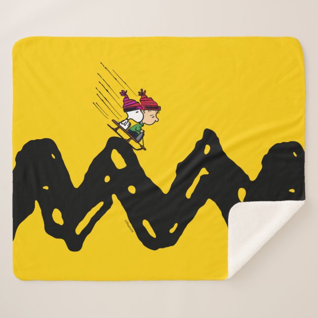 Cobertor Sherpa Amendoins | Passeio Snoopy & Linus (Frente (Horizontal))