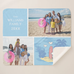 Cobertor Sherpa Amendoins   Praia de Snoopy   Adicione seu nome e