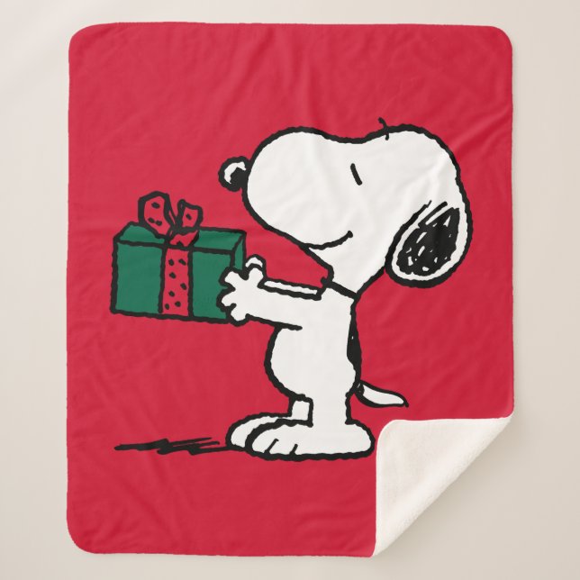 Cobertor Sherpa Amendoins | Presente de Natal Snoopy Giver (Frente)