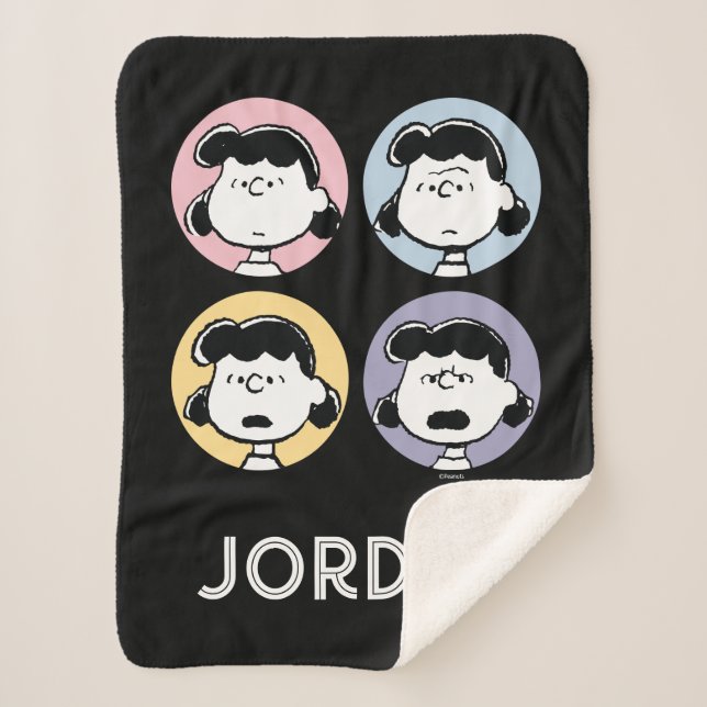 Cobertor Sherpa Amendoins | Rostos da Lucy (Frente)