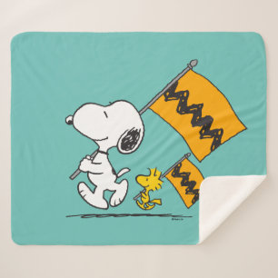 Cobertor Sherpa Amendoins   Sinalizadores de Snoopy & Woodstock