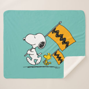 Cobertor Sherpa Amendoins   Sinalizadores de Snoopy & Woodstock