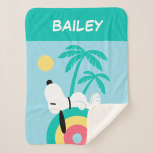 Cobertor Sherpa Amendoins   Snoopy Deco   Adicione seu nome