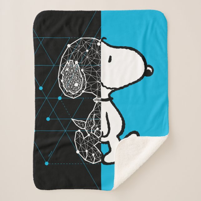 Cobertor Sherpa Amendoins | Snoopy Design geométrico (Frente)