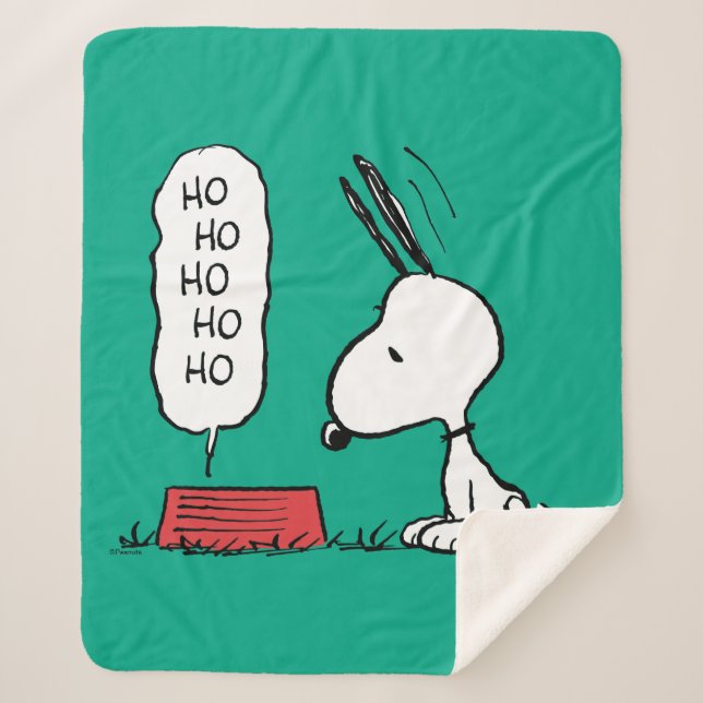 Cobertor Sherpa Amendoins | Snoopy Ho Ho Comida Dish (Frente)