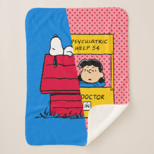 Cobertor Sherpa Amendoins Snoopy & Lucy Half & Half