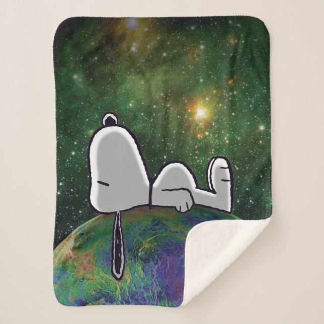 Cobertor Sherpa Amendoins | Snoopy Spacout (Frente)