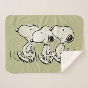 Cobertor Sherpa Amendoins Snoopy Walking Alto