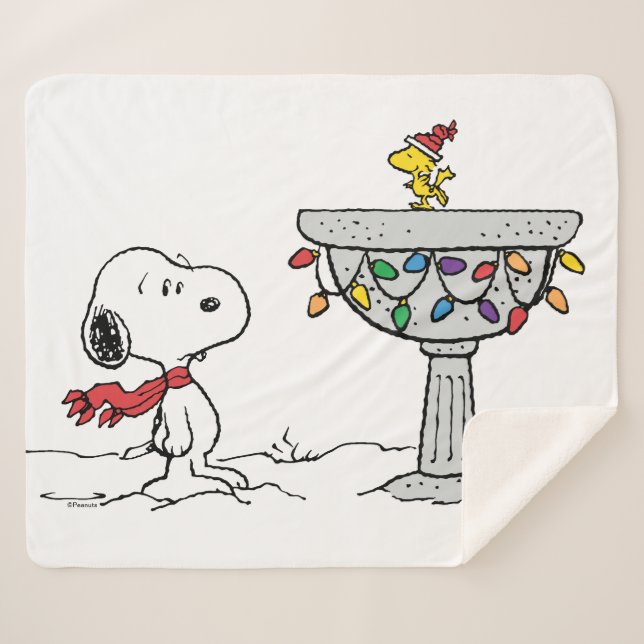 Cobertor Sherpa Amendoins | Snoopy & Woodstock congelado (Frente (Horizontal))