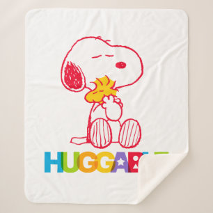Cobertor Sherpa Amendoins   Snoopy & Woodstock Huggable