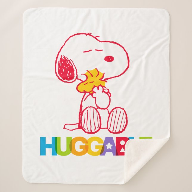Cobertor Sherpa Amendoins | Snoopy & Woodstock Huggable (Frente)