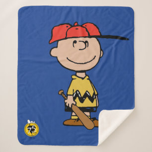 Cobertor Sherpa Amendoins   Sorriso Charlie Brown Baseball