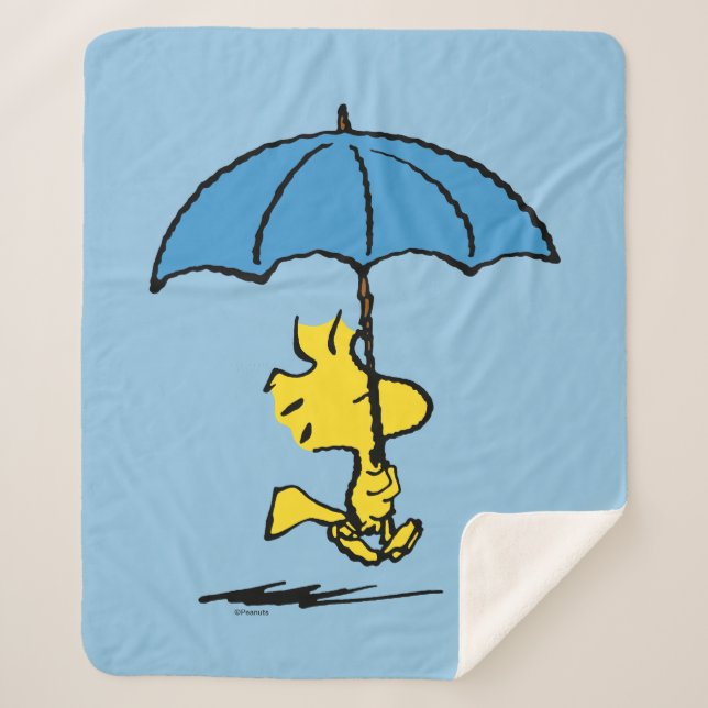 Cobertor Sherpa Amendoins | Woodstock Blue Umbrella (Frente)