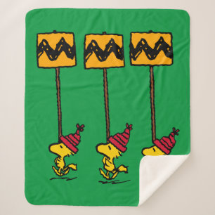 Cobertor Sherpa Amendoins   Woodstock & Friends Sign March