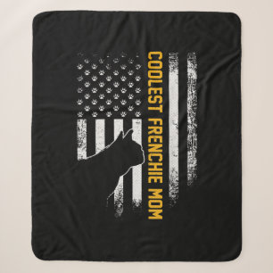 Cobertor Sherpa American Flag - O Mais Legal Buldogue Francês Par