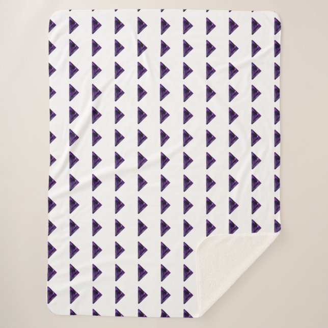 Cobertor Sherpa Ametist Triangle, Fevereiro Birthstone, Roxo (Frente)