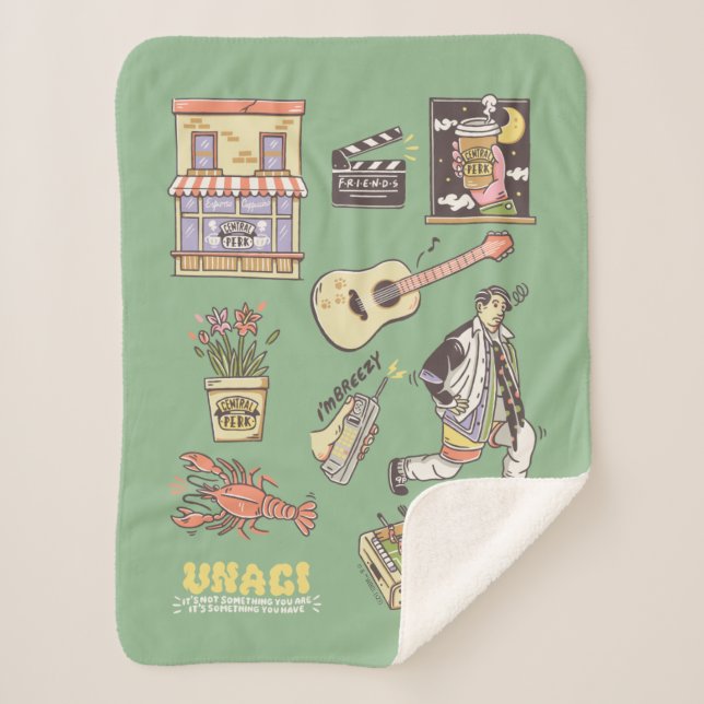 Cobertor Sherpa AMIGOS™ | Ícones de desenho gráfico (Frente)