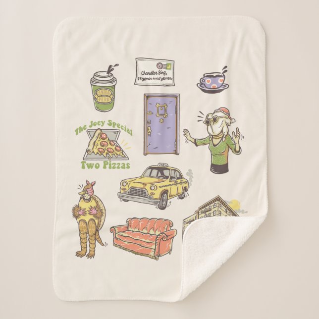 Cobertor Sherpa AMIGOS™ | Ícones de desenho gráfico (Frente)