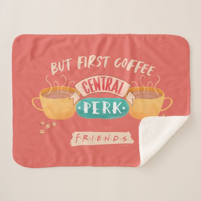 Cobertor Sherpa AMIGOS™ | Mas Primeiro Café - Central Perk (Frente (Horizontal))