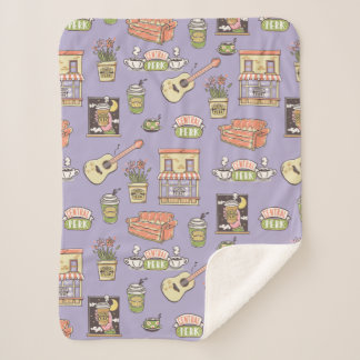 Cobertor Sherpa AMIGOS™ | Padrão de Ícone Roxo