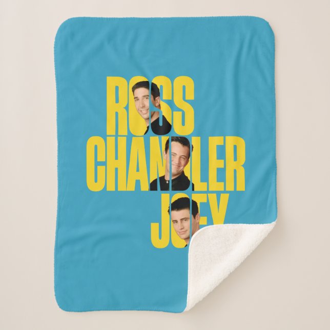 Cobertor Sherpa AMIGOS™ | Ross, Chandler e Joey (Frente)