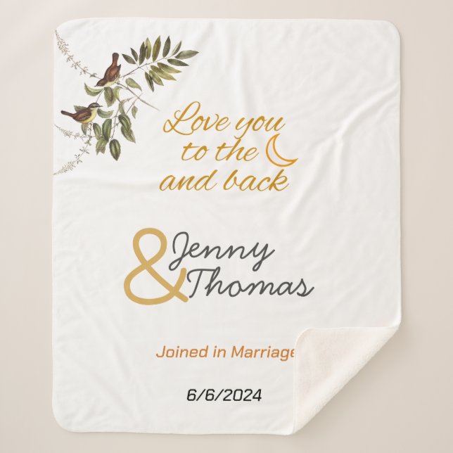 Cobertor Sherpa Amo-te à Lua e às pessoas (Frente)