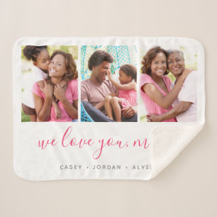 Cobertor Sherpa Amo-Te Mãe Dia de as mães 3 Fotografia Colagem